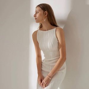 Rihoas Water Ripple Textured Cami Dress